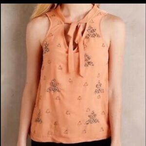 AKEMI + KIN Anthropologie Beaded V Neck Top Blouse